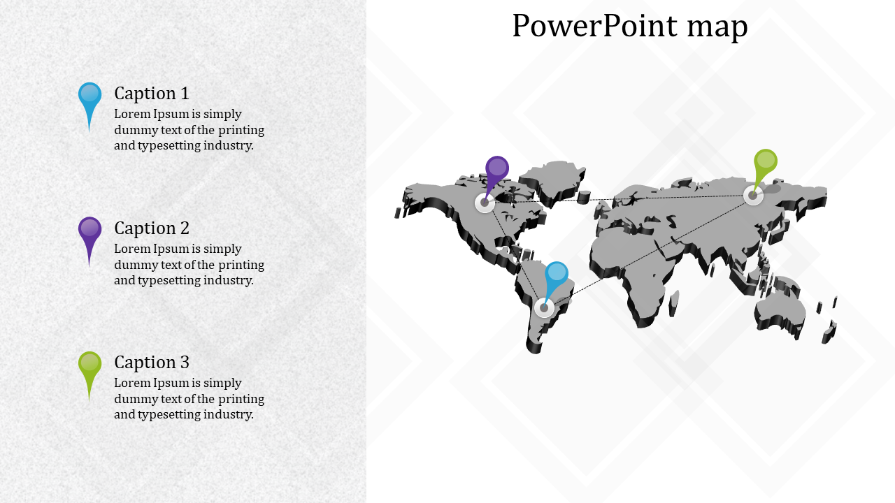 Best PowerPoint Map Template With Location Marks
